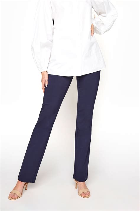 Navy Allegro Bootcut Trousers Long Tall Sally