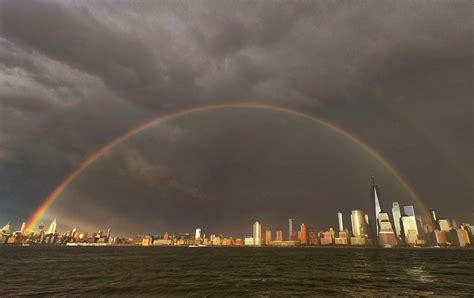 On New Yorks Darkest Day A Rainbow Offers Hope To The City And
