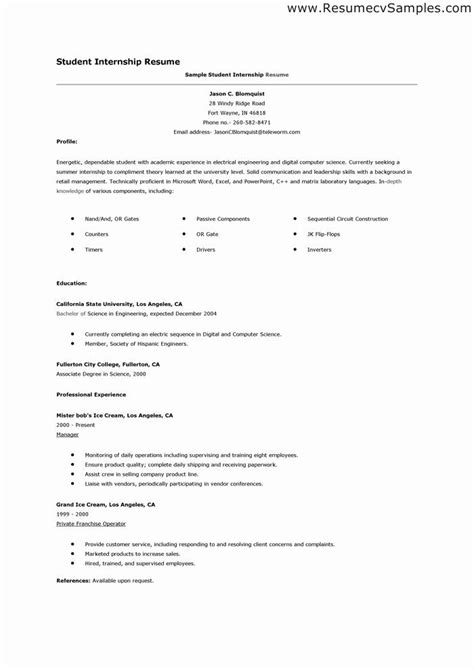 Internship cv template we've put together a template you can use for putting together a cv for an internship. Inspirational Internship Resume Template Microsoft Word ...