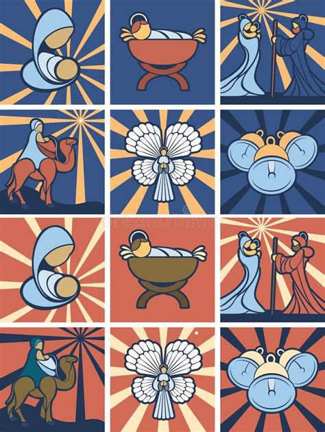Nativity Icon Or Symbol Set Stock Vector Illustration Of Clip Holy