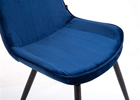 Cherry Tree Furniture Cala Set Of 2 Sapphire Blue Colour Velvet Fabric Zertor