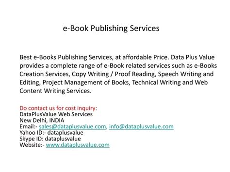 Ppt Ebook Publishing Services Powerpoint Presentation Free Download