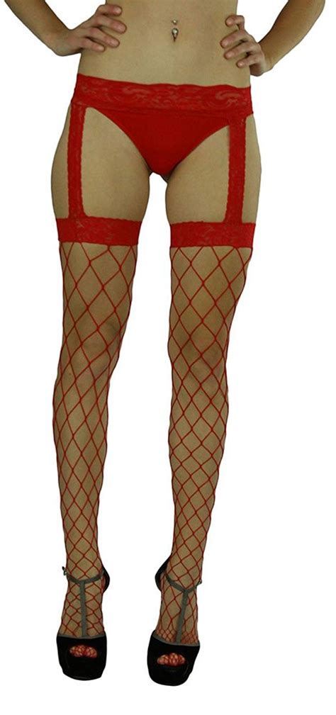 Tobeinstyle Womens Spandex Fence Net All In One Garter Belt Suspender Pantyhose Ebay