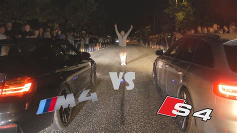 Detailed cars comparison on audi s5 vs bmw m4 compare price, specs, mileage, performance compare the s5 vs m4 on carandbike to make an informed buying decision as to which car to buy in 2021. BMW m4 vs Audi s4 streetrace striben - YouTube