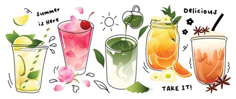 Ice Tea Summer Drinks Special Promotions Design Thai Tea Matcha Green