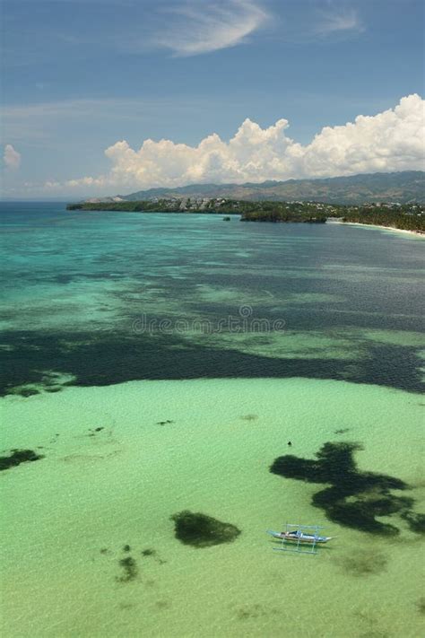Aerial View Of Boracay Island Coast Western Visayas Philippines Stock