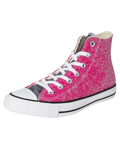 Converse Womens Chuck Taylor All Star Glitter Hi Shoe Pink Surfstitch