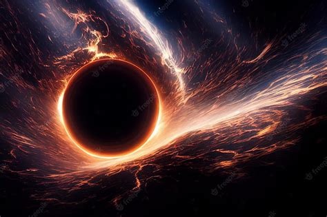 Premium Cosmic Supermassive Black Hole 3d Visualization Artwork