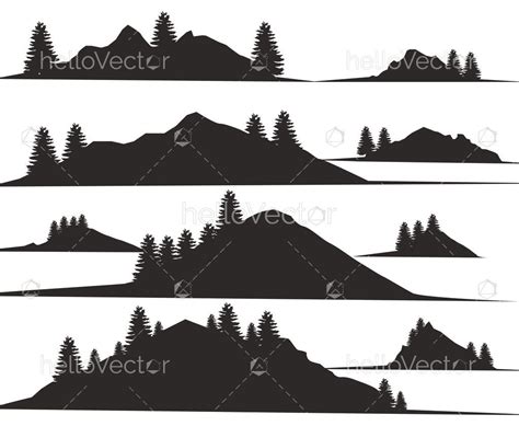 Mountains Silhouettes Vector Download Graphics And Vectors