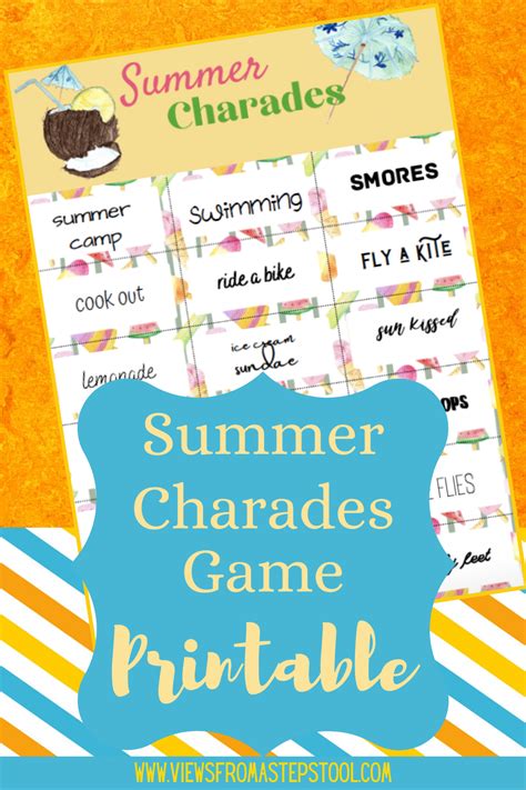 Summer Charades Printable Game Artofit