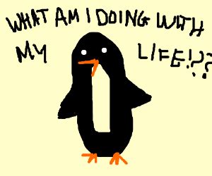 Confused Penguin Drawception