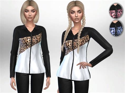 The Sims Resource Cheetah Print Jacket By Puresim • Sims 4 Downloads