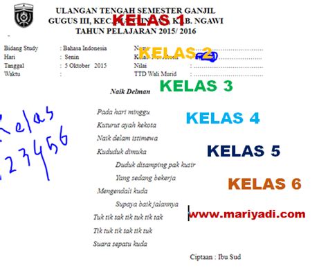 Website berisi latihan soal tematik kurikulum 2013, soal tema, soal subtema, soal ktsp, soal uas dan uts, soal pas dan pts, download latihan soal serta a. Soal Uts Bahasa Jawa Semester 2sd Kelas 6 - Sekolah Kita