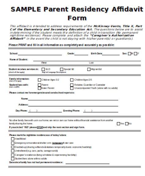 Free affidavit examples and affidavit forms. FREE 9+ Sample Affidavit of Residency Forms in PDF | MS ...