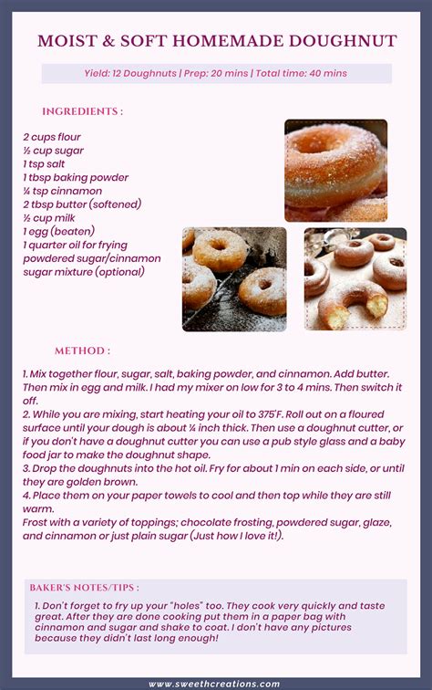Homemade Doughnut Recipe Baked Donut Recipes Easy Baking Recipes