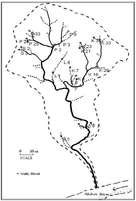 Large Scale Map Of The Concerned Gully Showing The Sample Gully Heads