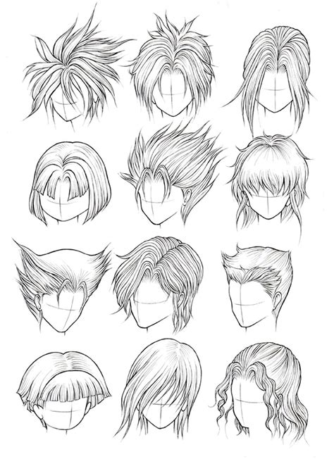 Drawing Hairstyles Male Anime Hairstyles Art Reference Male