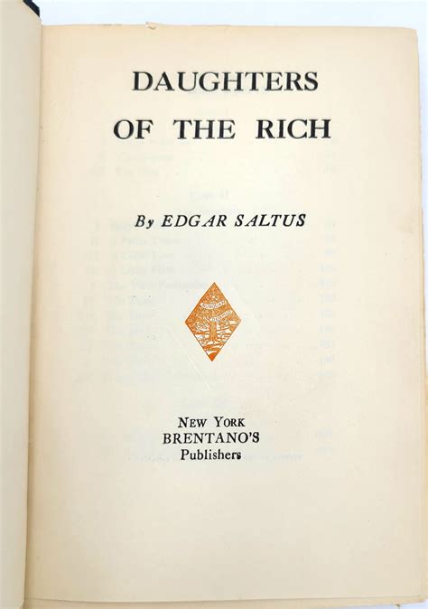 Daughters Of The Rich 1909 Edgar Saltus ~ Fiction ~ Decadent Movement ~ Books Into Film