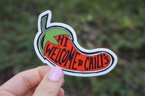 Hi Welcome To Chilis ☀️stickers Funny Stickers Meme Stickers Aesthetic Stickers