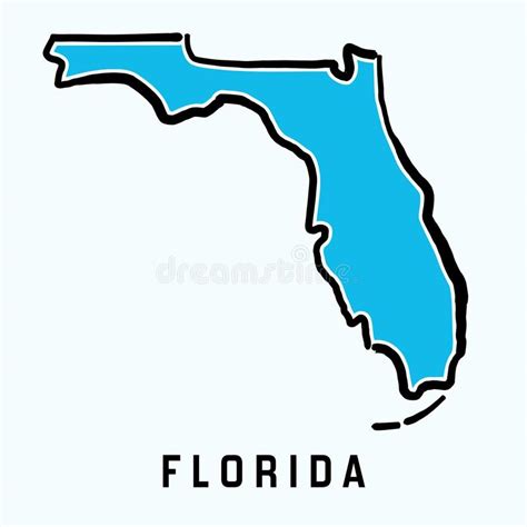 Esquema Del Mapa De La Florida Ilustración Del Vector Ilustración De