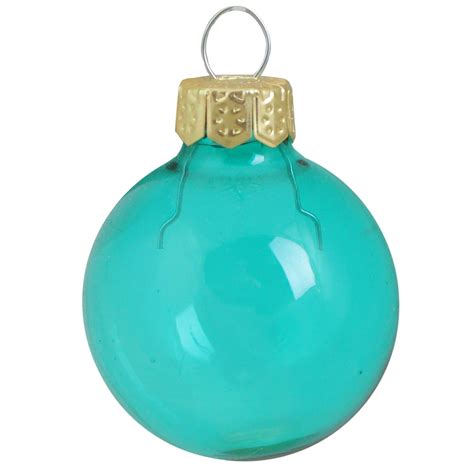 40ct Turquoise Clear Glass Ball Christmas Ornaments 15 40mm