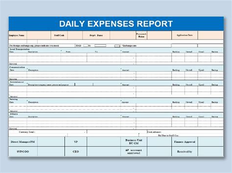 Expense Report Template Excel For Free Download Wps Office Academy