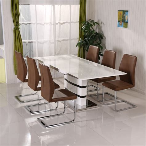 Modern Mdf Dining Room Furniture White High Gloss Dining Table Buy