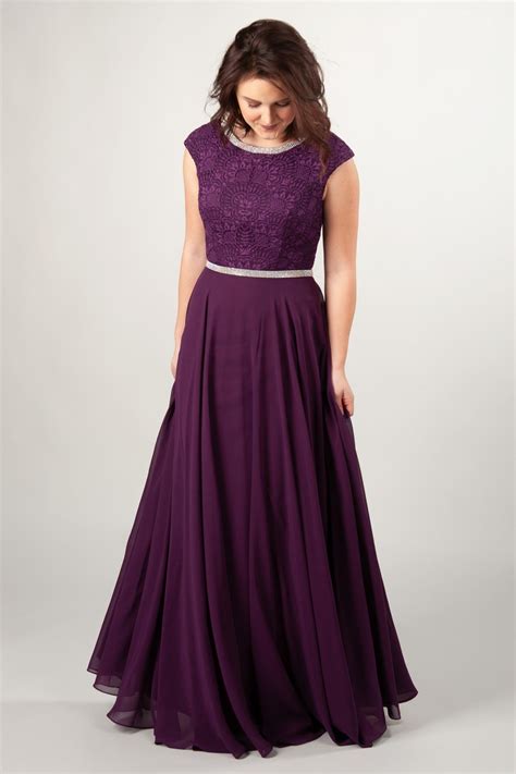 Modest Prom Dresses In Purple With A Sheath Style At Latterdaybride