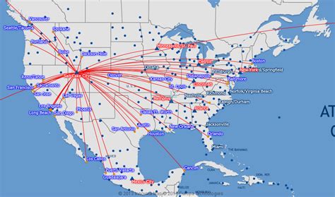 Delta Air Lines Route Map North America From Salt Lake City