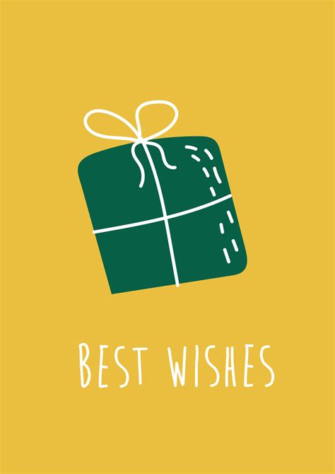 T Box Hand Drawn Doodle Style Best Wishes Text Cute Icon Vector