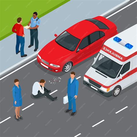 Premium Vector | Car accident. accident car and pedestrian. flat 3d
