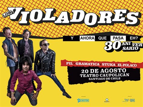 Este sábado, en refugio guernica. Los Violadores regresa a Chile con formación original ...