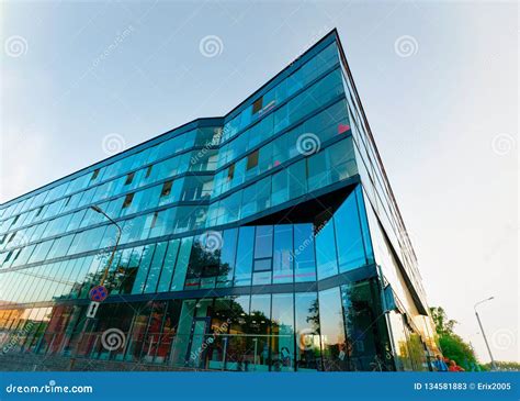 Modern Blue Glass Corporate Business Office Building Skyscraper