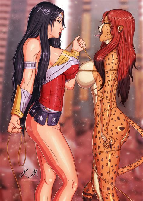 Wonder Woman X Cheetah DC Comics Rule 34 Fan Art By KillerMoon Nerd