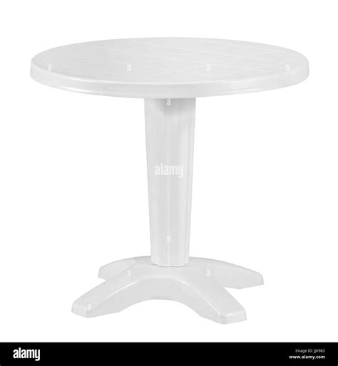 Outdoor Plastic Table Isolated Stock Photo Alamy