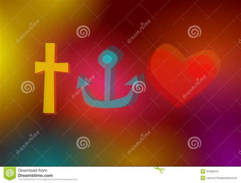 Faith Hope And Love Symbols Stock Illustration