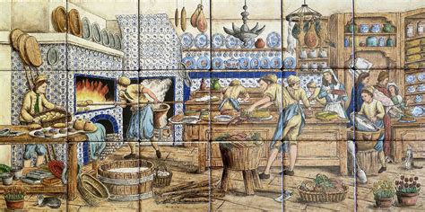 Painting tile murals has been our family tradition since 1922. Pat's Blue Star Range Diderot | Painting tile, Tile murals ...