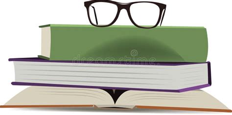 Glasses On Top Of Books Stock Vector Illustration Of Browse 106017999