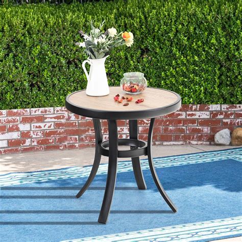 Mf Studio 19 Inches Bistro Side Table Outdoor Coffee Table Wooden Like