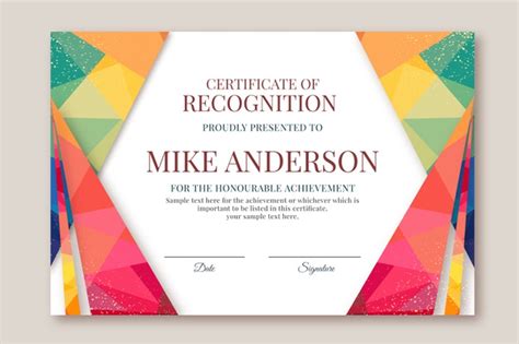 Almost files can be used for commercial. Abstract geometric certificate template with colorful ...