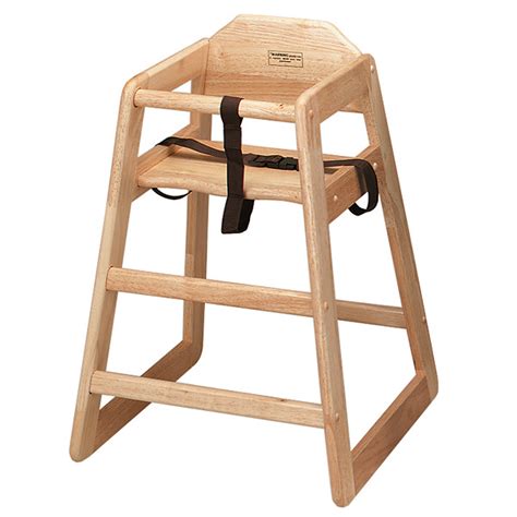 Baby wooden high chair with removable tray. Wooden high chair in a lovely natural finish for hire ...