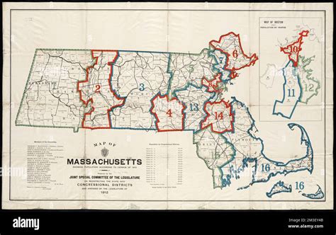 Map Of Massachusetts Showing Population According To Census Of 1910