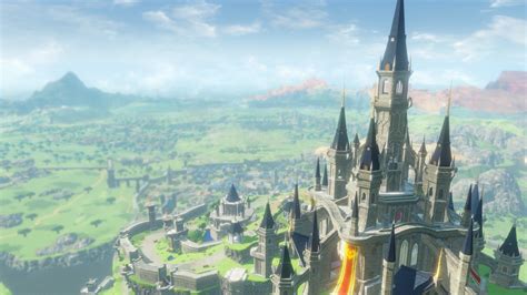 The View Of Hyrule Castle And Castle Town Also The Great Plateau Seems