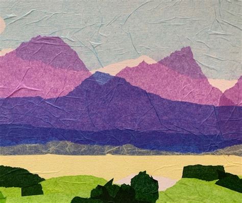 Collage Landscape Inspired By The Hudson River School Of Art