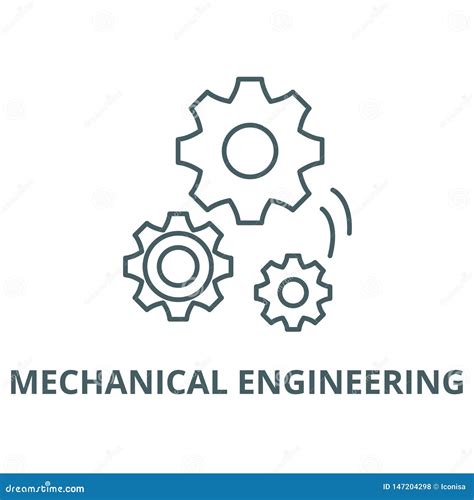 Mechanical Engineering Vector Line Icon Linear Concept Outline Sign
