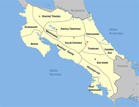 Costa Rica Carte Voyage Carte Plan