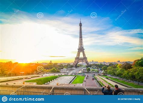 Eiffeltour Und Von Trocadero Paris Redaktionelles Stockfoto Bild Von