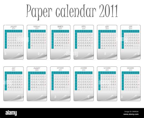 Calendar 2011 Cut Out Stock Images And Pictures Alamy