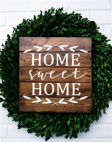 Home Sweet Home 12x12 Personalized Wood Sign Home Sweet