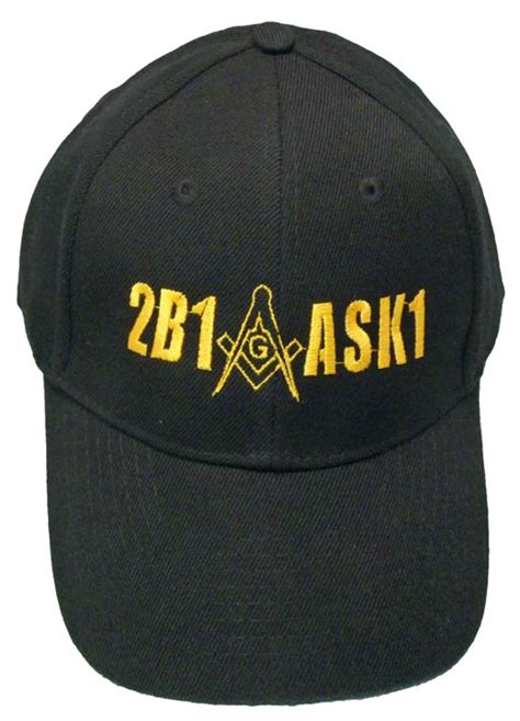 Mason Hat 2b1ask1 Black And Gold Masonic Logo Baseball Cap Freemasons